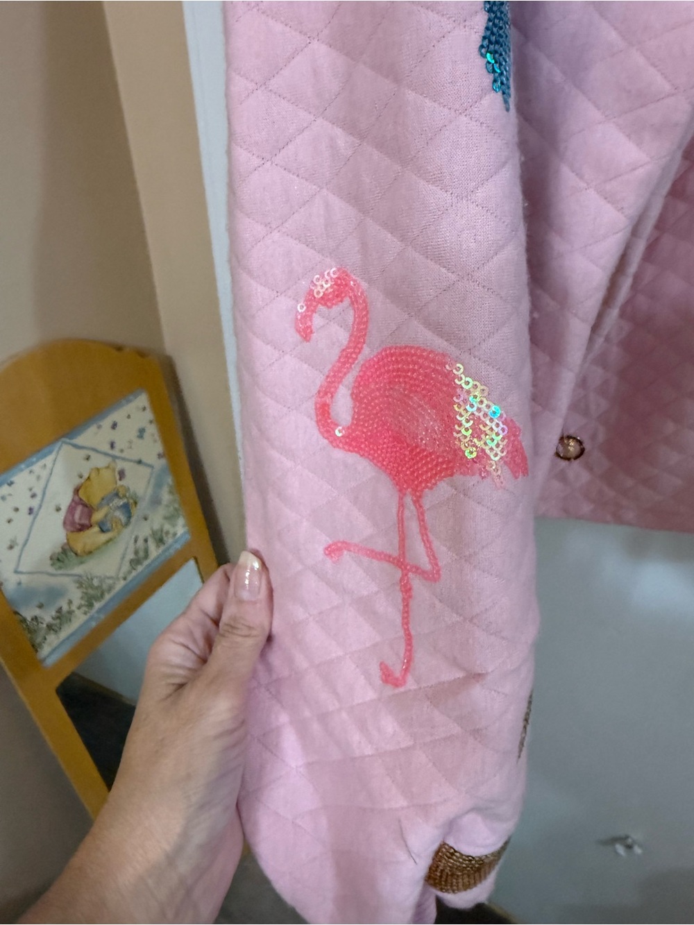 Simply Southern Pink Quilted Sweatshirt with Gold Logo - Picture 3 of 6